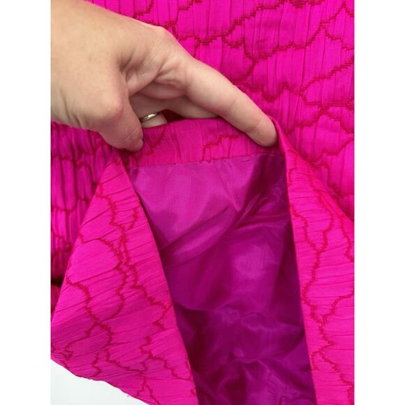 bruce oldfield Skirt Vintage Designer Pink Pattern Lined Wool Silk Blend Pencil - Picture 3 of 11
